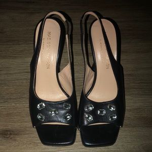 Madison Maison Black Jeweled Slingback